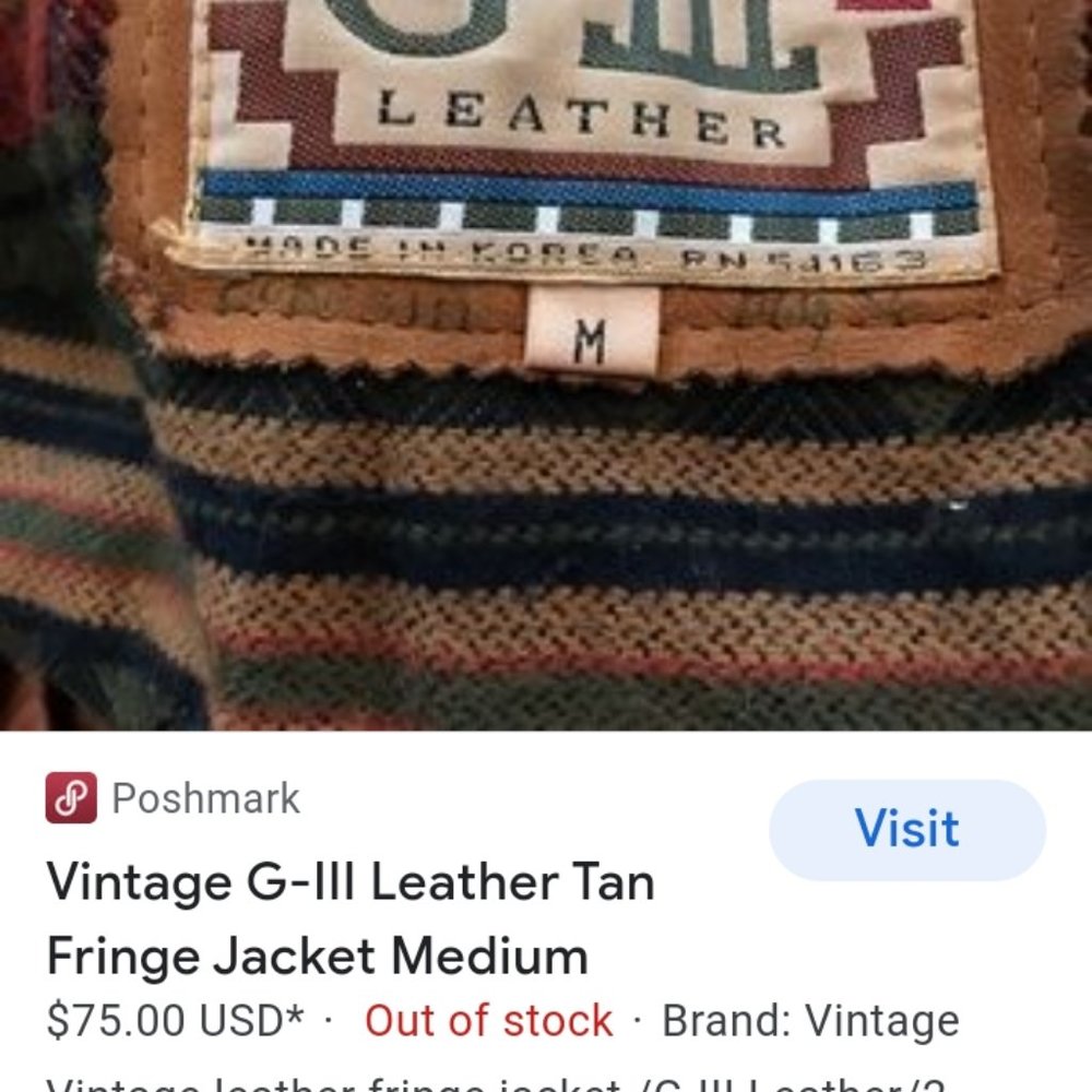 Vintage Leather Medium Fringed Coat